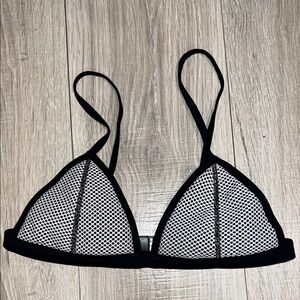 Muxilove Black & White Mesh Triangle Bralette